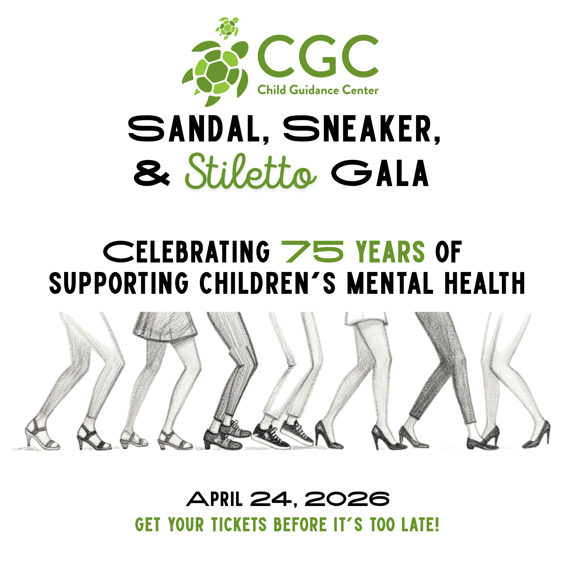 Join us for our Sandal, Sneaker, & Stiletto Gala — April 24, 2026 — Get your tickets here!